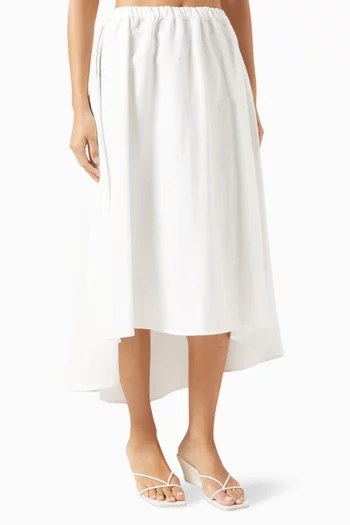 Twill Circle Skirt in Linen-blend