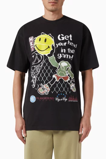 Smiley® Head in the Game T-shirt in Cotton-jersey