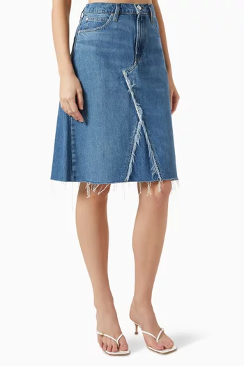 Deconstructed Midi Skirt in Denim