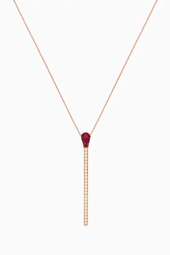Bigger Match Ruby & Diamond Pendant Necklace in 18kt Rose Gold