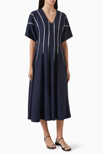 Geometry Striped Midi Dress in Viscose-blend