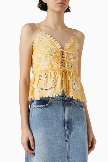 Liat Embroidered Cami Top in Cotton