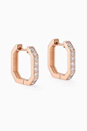 x Dana Malhas Diamond & Enamel Hoop Earrings in 18kt Gold