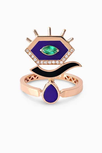 Behind Her Eyes Multi-stone Ring in 18kt Rose Gold