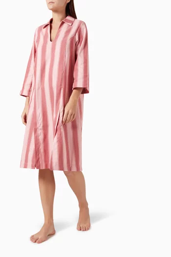 Feluka Striped Kaftan in Linen