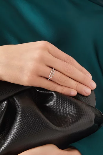 Youth Paperclip Diamond Ring in 18kt White Gold
