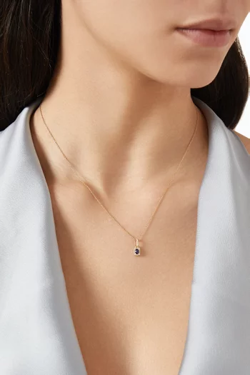 قلادة ديانا ميني مرصعة بالياقوت والماس ذهب أصفر عيار 18