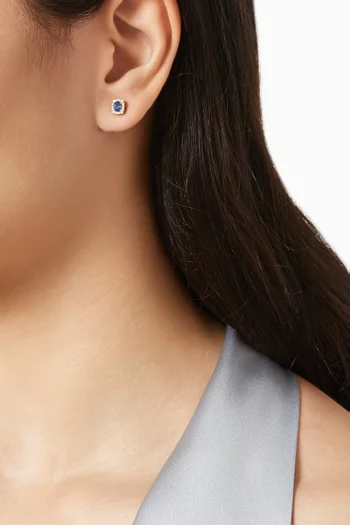 أقراط ديانا ميني مرصعة بالماس والياقوت ذهب أصفر عيار 18