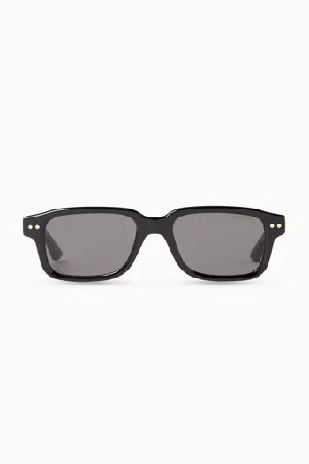 Narrow Rectangular Sunglasses in Recycled Acetate