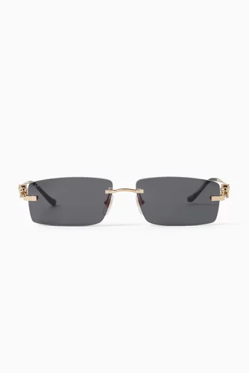 Rectangular Sunglasses in Metal