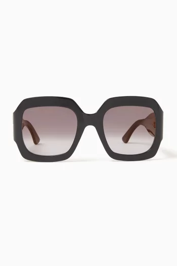 Double C Square Sunglasses in Recycled Acetate