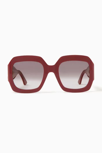 Double C Square Sunglasses in Recycled Acetate
