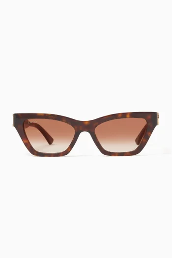 Double C Cat-eye Sunglasses in Recycled Acetate