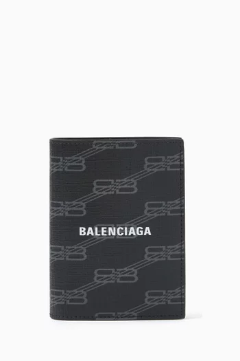 Signature Vertical Bifold Wallet in BB Monogram Coated Canvas