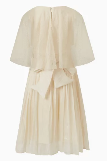 Flower-embellished Cape Dress