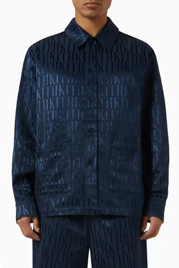 Boxy Overshirt in Jacquard Faille