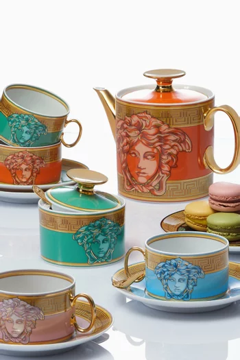 Medusa Amplified Coin Tea Cup & Saucer set in Porcelain