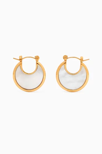 Joana Pearl Hoop Earrings in 18kt Gold-plated Stainless Steel