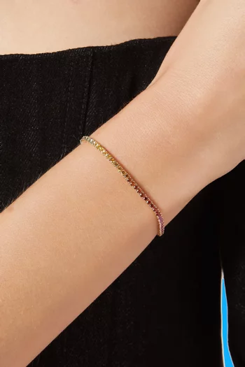 Rainbow Sapphire Tennis Bracelet in 18kt Gold
