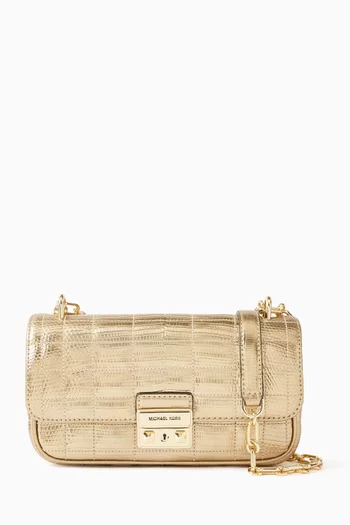 Small Tribeca Quilted Shoulder Bag in Metallic-leather