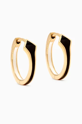 Mini Mosaic Enamel Hoop Earrings in 18kt Yellow Gold