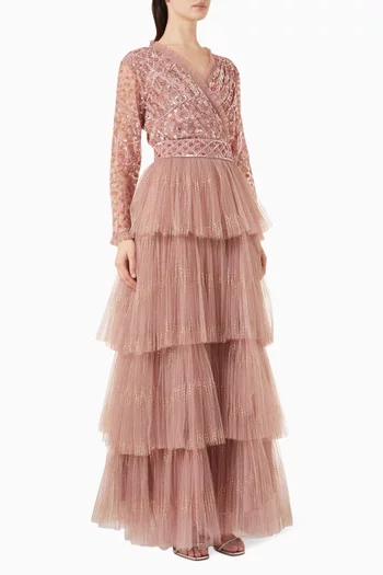 Embellished Maxi Dress in Tulle