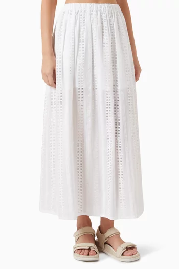 Broderie Anglaise Maxi Skirt in Cotton