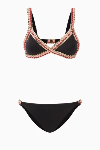 Bubble Triangle Bikini Set in Stretch-nylon
