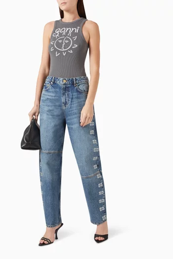 Sparkle Logo Jeans in Denim