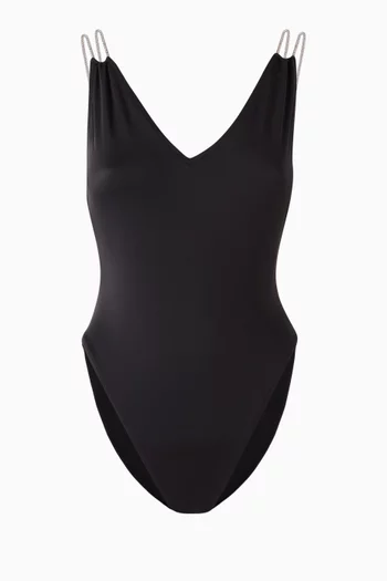 The Lynn Rhinestone-embellished One-piece Swimsuit