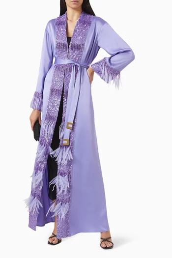 Embellished Kaftan in Silk