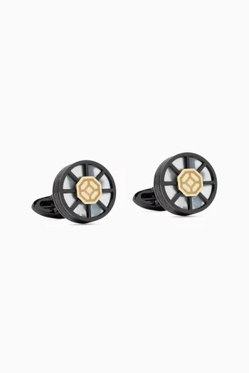 Wheel Cufflinks in Stainless Steel