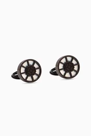 Wheel Cufflinks in Stainless Steel