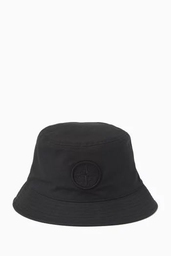 Logo Bucket Hat in Cotton Rep
