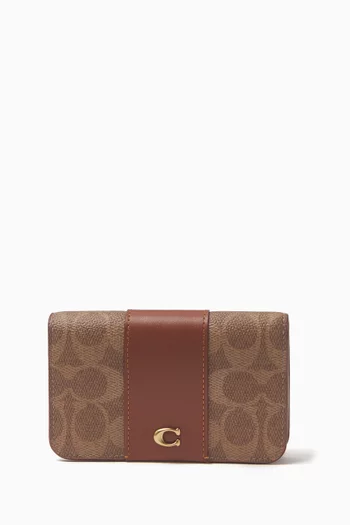 Slim Card Logo Wallet in Coated-canvas