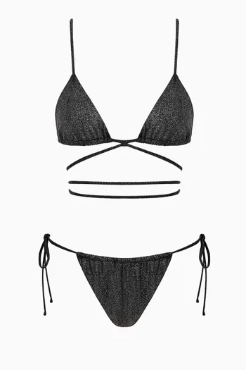 Bella Tie-up Triangle Bikini Set in Stretch-nylon