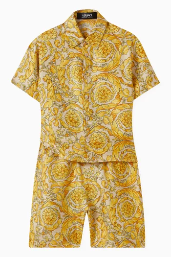 Barocco-print Shirt in Silk-twill