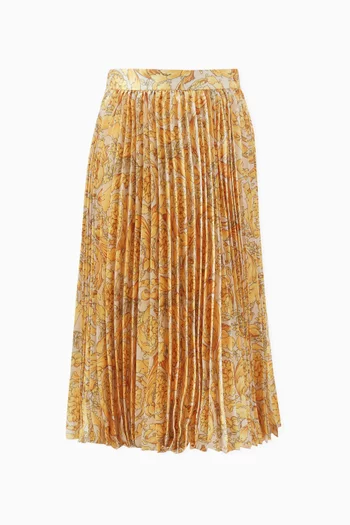 Barocco-print Skirt in Poly Twill