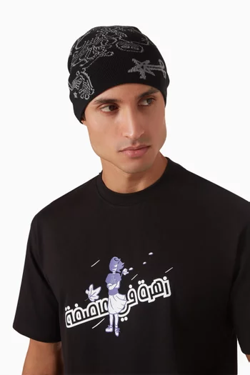 قبعة بيني بنسيج إنتارسيا مزيج قطن