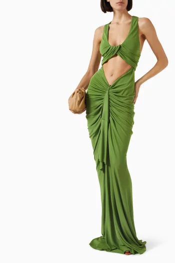 Vivenda Draped Maxi Dress in Viscose