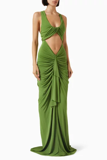 Vivenda Draped Maxi Dress in Viscose