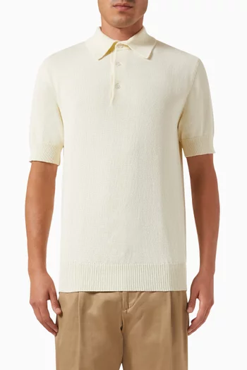 Polo Shirt in Crepe Cotton Knit