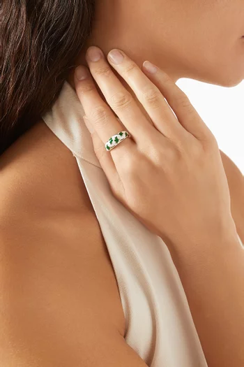 Psychedeliah Enamel & Diamond Ring in 18kt Yellow Gold
