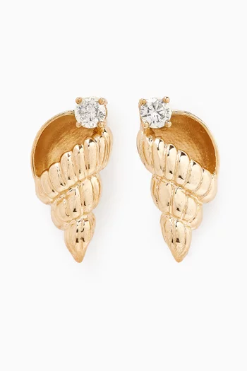 Nautilus Diamond Earrings in 18kt Gold