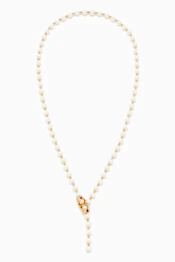 Keychain Pearl Necklace in 18kt Gold