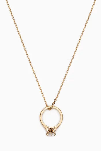Diamond Engagement Ring Pendant Necklace in 18kt Gold