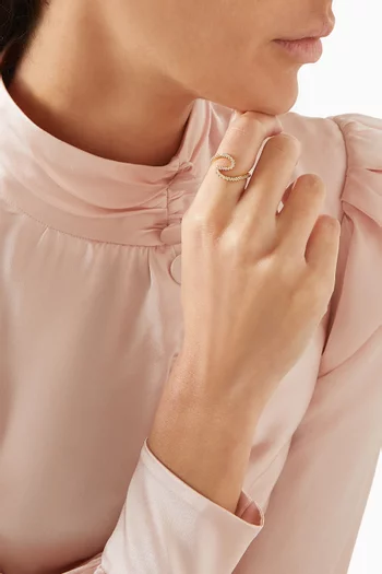 Surf Wave Diamond Ring in 18kt Gold