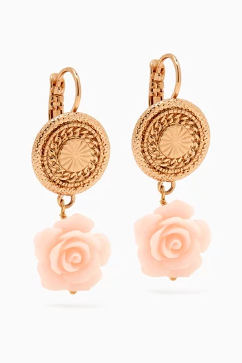 Miraflores Floral Sleeper Earrings in 14kt Gold-plated Metal