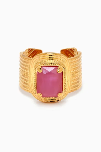 Romantic Prestige Crystal Ring in 14kt gold-plated metal