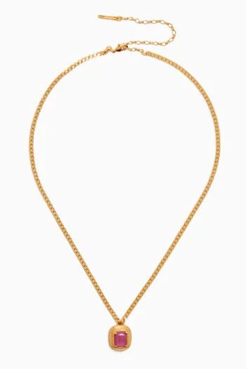 Smart Prestige Crystal Pendant Necklace in 14kt Gold-plated Metal